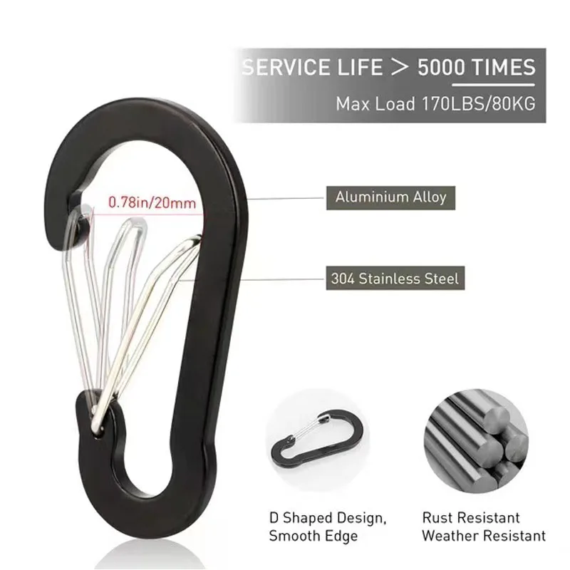 12PCS Carabiner Clip Set Touri - Fishing Kit Compact recension och pris